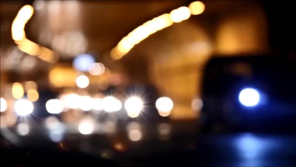 Bulanık Gece Trafik Işıkları — Stok video