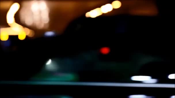 Blurred Night Traffic Lights — Stock Video