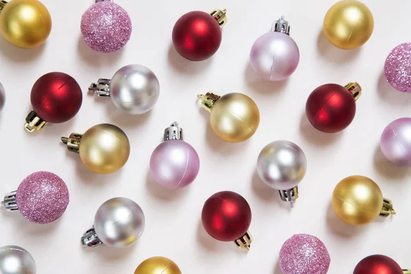 Colorful Holiday Baubles White Background — Stock Photo, Image