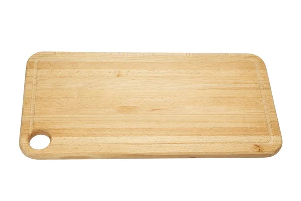 Deska Cięcia Drewna Izolowana Białym Tle — Zdjęcie stockowe