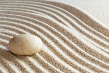 Japon Zen bahçesindeki tek taş.