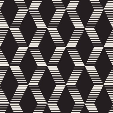 Vektör kusursuz desen. Modern stil soyut doku. Çizgili elementten geometrik fayanslar tekrarlanıyor