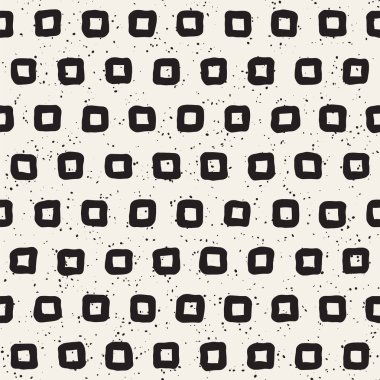 Elle çizilmiş stil etnik seamless modeli. Grungy geometrik şekiller arka plan siyah ve beyaz.