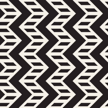 Vektör sorunsuz zikzak çizgi deseni. Şık geometrik arka plan. Tek renkli kafes arka plan yinelenen