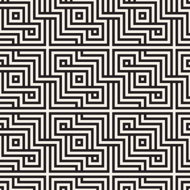 Vektör kusursuz desen. Modern stil soyut doku. Çizgili elementten geometrik fayanslar tekrarlanıyor