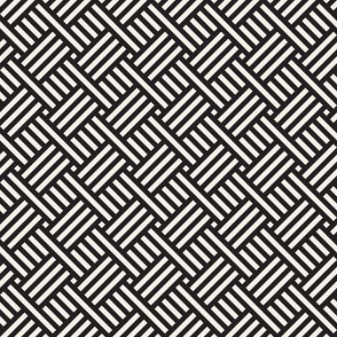 Vektör kusursuz desen. Modern stil soyut doku. Çizgili elementten geometrik fayanslar tekrarlanıyor