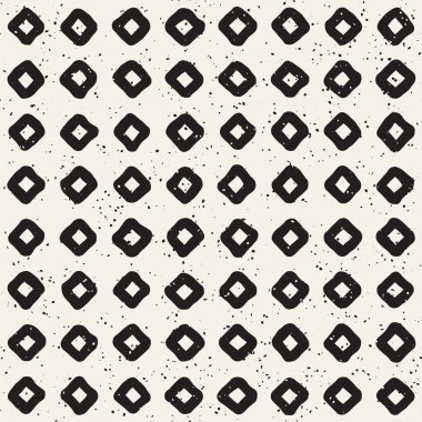 Elle çizilmiş stil etnik seamless modeli. Grungy geometrik şekiller arka plan siyah ve beyaz.