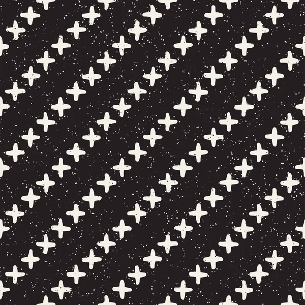 Elle çizilmiş stil etnik seamless modeli. Grungy geometrik şekiller arka plan siyah ve beyaz.