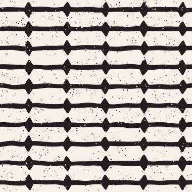 Elle çizilmiş çizgiler seamless grungy modeli. Soyut geometrik yinelenen kiremit doku siyah beyaz.