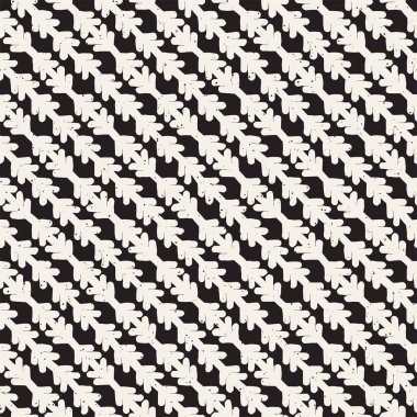 Elle çizilmiş stil etnik seamless modeli. Grungy geometrik şekiller arka plan siyah ve beyaz.