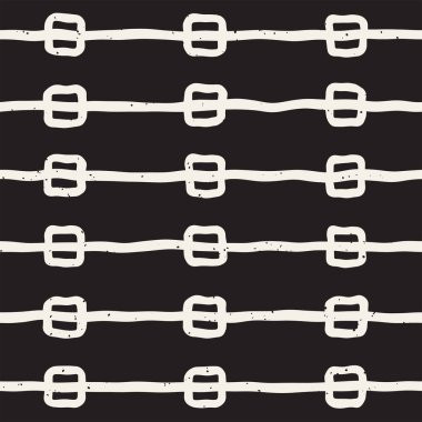 Elle çizilmiş stil etnik seamless modeli. Grungy geometrik şekiller arka plan siyah ve beyaz.