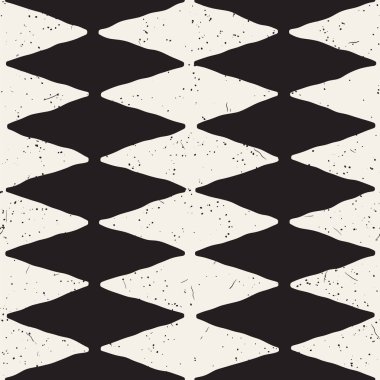 Elle çizilmiş stil soyut seamless modeli siyah beyaz. Retro serbest çentikli çizgiler doku.