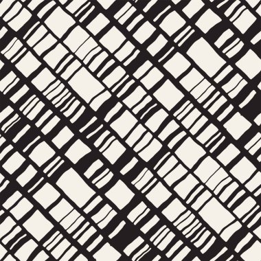 Vektör Dikişsiz serbest desen. Tek renkli yazdırma elle çizilmiş chevron Tekstürlü doodle. Modern grafik tasarım.