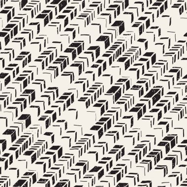 Vektör Dikişsiz serbest desen. Tek renkli yazdırma elle çizilmiş chevron Tekstürlü doodle. Modern grafik tasarım.