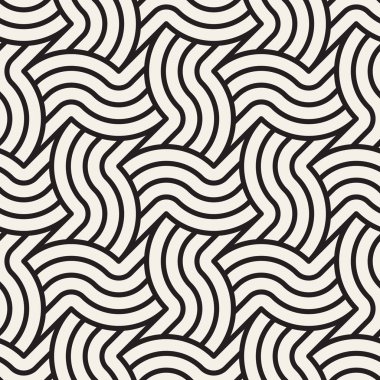 Vektör kusursuz desen. Modern stil soyut doku. Çizgili elementten geometrik fayanslar tekrarlanıyor