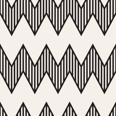 Vektör sorunsuz zikzak çizgi deseni. Şık geometrik arka plan. Tek renkli kafes arka plan yinelenen