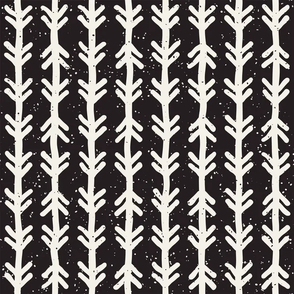 Elle çizilmiş stil etnik seamless modeli. Grungy geometrik şekiller arka plan siyah ve beyaz.