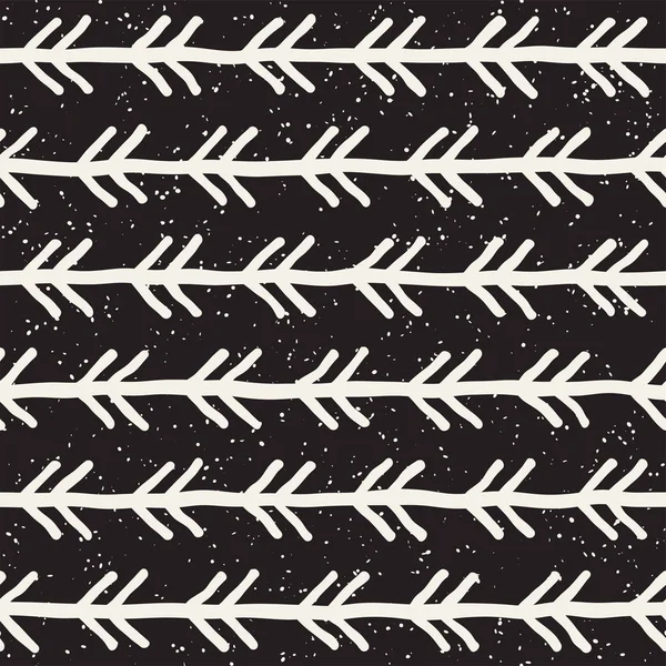 Elle çizilmiş stil etnik seamless modeli. Grungy geometrik şekiller arka plan siyah ve beyaz.