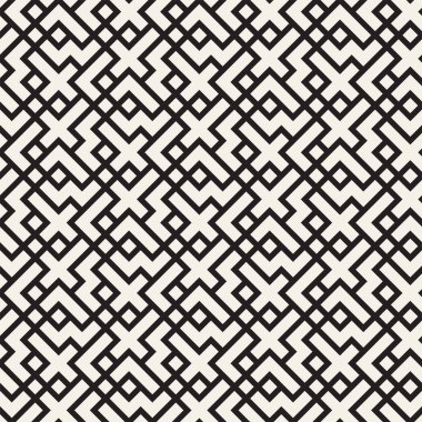 Vektörsüz mozaik çizgiler. Modern stil soyut doku. Çizgili elementlerle geometrik fayanslar tekrarlanıyor