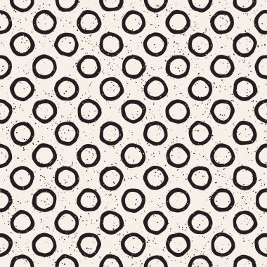 Elle çizilmiş stil etnik seamless modeli. Grungy geometrik şekiller arka plan siyah ve beyaz.