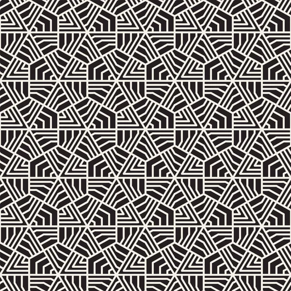 Абстрактный Геометрический Узор Полосками Векторный Бесшовный Фон Черно Белая Линейная — стоковый вектор