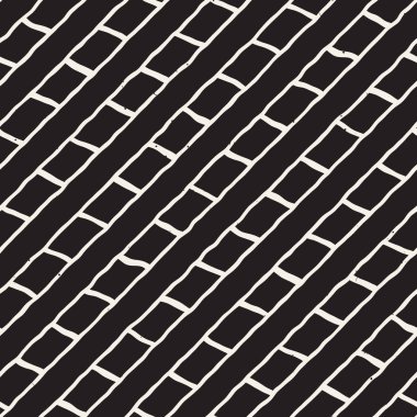 Elle çizilmiş çizgiler seamless grungy modeli. Soyut geometrik yinelenen kiremit doku siyah beyaz.