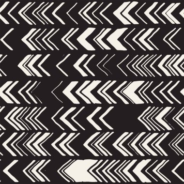 Vektör Dikişsiz serbest desen. Tek renkli yazdırma elle çizilmiş chevron Tekstürlü doodle. Modern grafik tasarım.