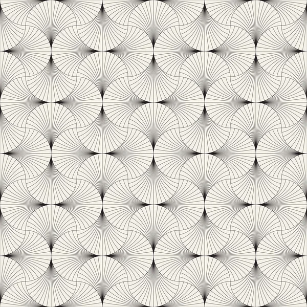 Vector Seamless Vintage Pattern Overlapping Arcs Art Deco Style Modern — Stock Vector