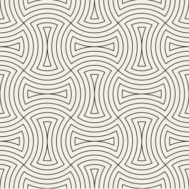 Kemerler art deco tarzında çakışan vektör Dikişsiz vintage desen. Modern şık Soyut doku. Geometrik fayans gelen çizgili öğe yinelenen