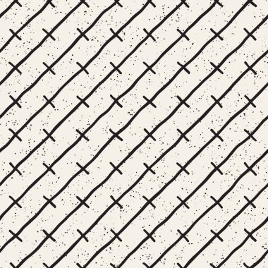 Elle çizilmiş stil etnik seamless modeli. Grungy geometrik şekiller arka plan siyah ve beyaz.