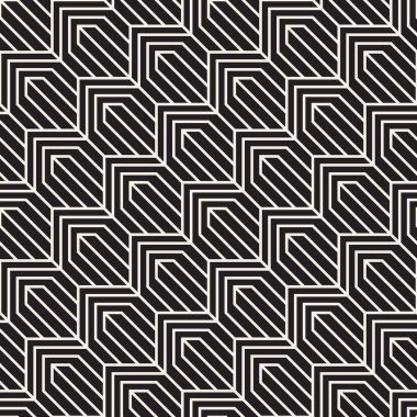 Vektör kusursuz desen. Modern stil soyut doku. Çizgili elementten geometrik fayanslar tekrarlanıyor