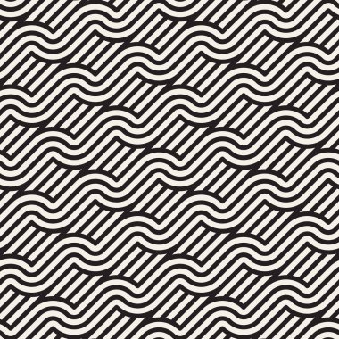 Vektör kusursuz desen. Modern stil soyut doku. Çizgili elementten geometrik fayanslar tekrarlanıyor