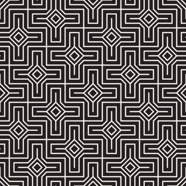Vektör kusursuz desen. Modern stil soyut doku. Çizgili elementten geometrik fayanslar tekrarlanıyor