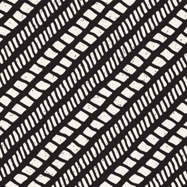 Elle çizilmiş çizgiler seamless grungy modeli. Soyut geometrik yinelenen kiremit doku siyah beyaz.