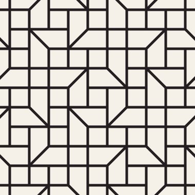 Vektör kusursuz desen. Modern stil soyut doku. Çizgili elementten geometrik fayanslar tekrarlanıyor