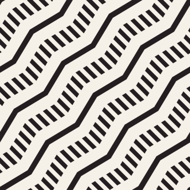 Vektör sorunsuz zikzak çizgi deseni. Şık geometrik arka plan. Tek renkli kafes arka plan yinelenen