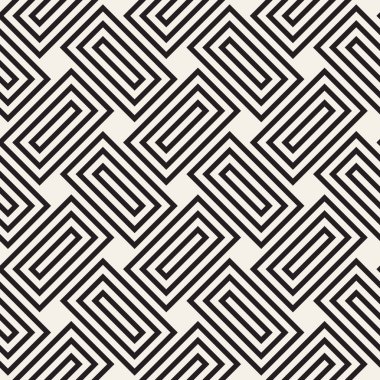 Vektör kusursuz desen. Modern stil soyut doku. Çizgili elementten geometrik fayanslar tekrarlanıyor