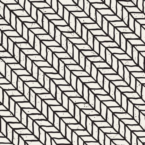 手工绘制线无缝蹩脚图案 黑白的抽象几何重复平铺纹理 — 图库矢量图片