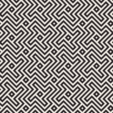 Vektör kusursuz desen. Modern stil soyut doku. Çizgili elementten geometrik fayanslar tekrarlanıyor