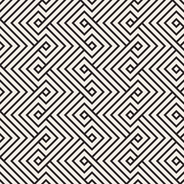 Vektör kusursuz desen. Modern stil soyut doku. Çizgili elementten geometrik fayanslar tekrarlanıyor