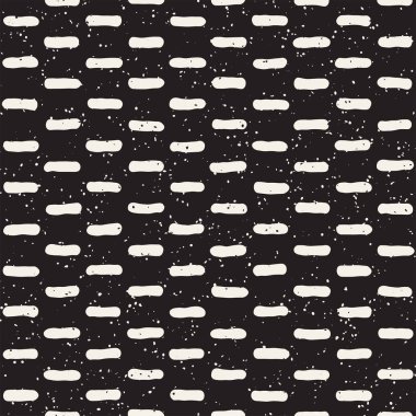 Elle çizilmiş stil etnik seamless modeli. Grungy geometrik şekiller arka plan siyah ve beyaz.