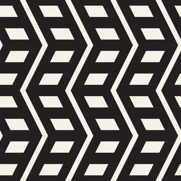 矢量无缝的之字形线条图案 抽象的时尚几何背景 重复黑白格子背景 — 图库矢量图片