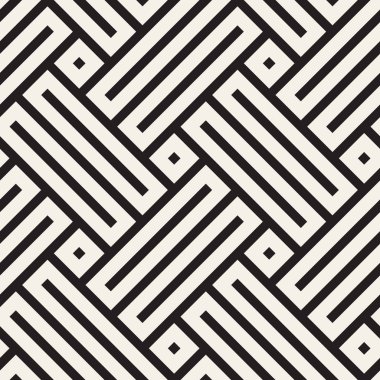 Vektör kusursuz desen. Modern stil soyut doku. Çizgili elementten geometrik fayanslar tekrarlanıyor