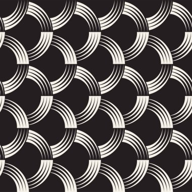 Vektör kusursuz desen. Modern stil soyut doku. Çizgili elementten geometrik fayanslar tekrarlanıyor