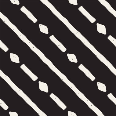 Elle çizilmiş çizgiler seamless grungy modeli. Soyut geometrik yinelenen kiremit doku siyah beyaz.