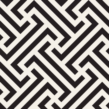 Vektör kusursuz desen. Modern stil soyut doku. Çizgili elementten geometrik fayanslar tekrarlanıyor