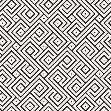 Vektör kusursuz desen. Modern stil soyut doku. Çizgili elementten geometrik fayanslar tekrarlanıyor