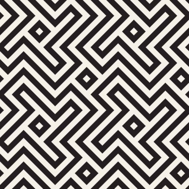 Vektör kusursuz desen. Modern stil soyut doku. Çizgili elementten geometrik fayanslar tekrarlanıyor