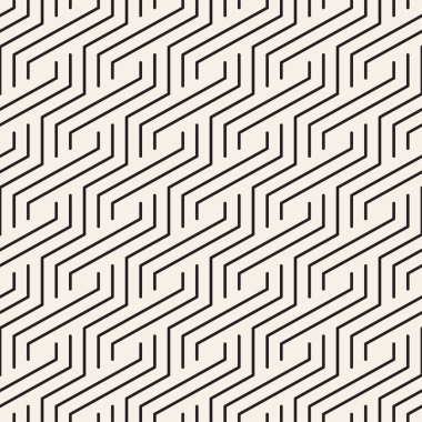 Vektör kusursuz desen. Modern stil soyut doku. Çizgili elementten geometrik fayanslar tekrarlanıyor