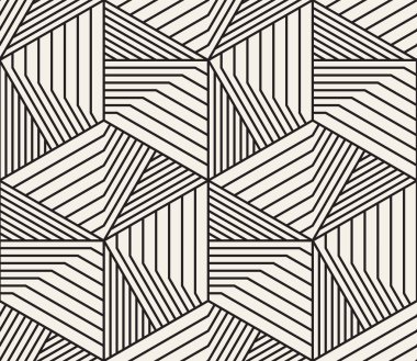 Vektör kusursuz desen. Modern stil soyut doku. Çizgili elementten geometrik fayanslar tekrarlanıyor